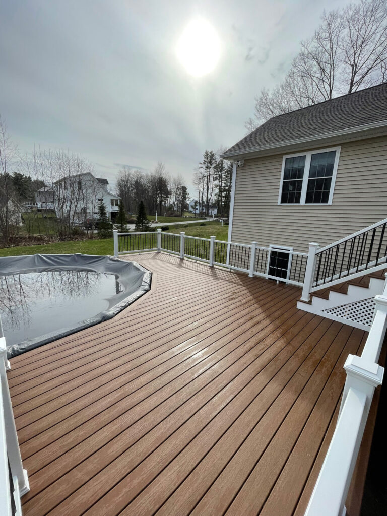 Custom deck installation in Marlborough MA